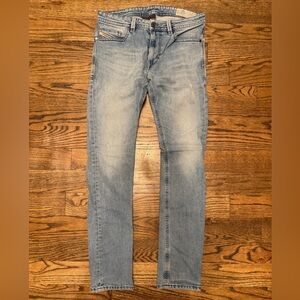 Diesel Men’s Thavar Slim-Skinny Jeans — Light Blue Wash, Size 31×32